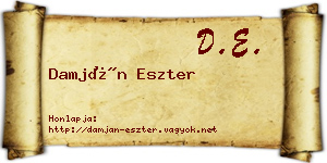 Damján Eszter névjegykártya